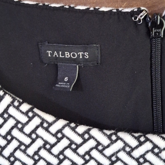 Talbots Black & White Textured Fit & Flare Dress – Size 6 - Picture 4 of 7
